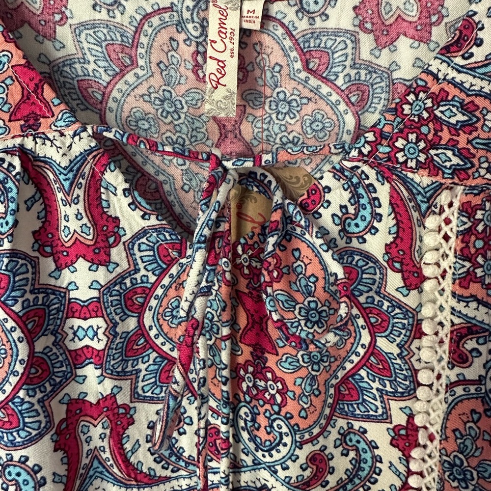 NWT Red Camel boho print top size M - Picture 8 of 8